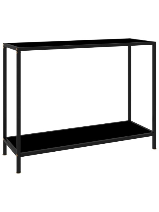 Konsoles galdiņš, melns, 100x35x75 cm, rūdīts stikls