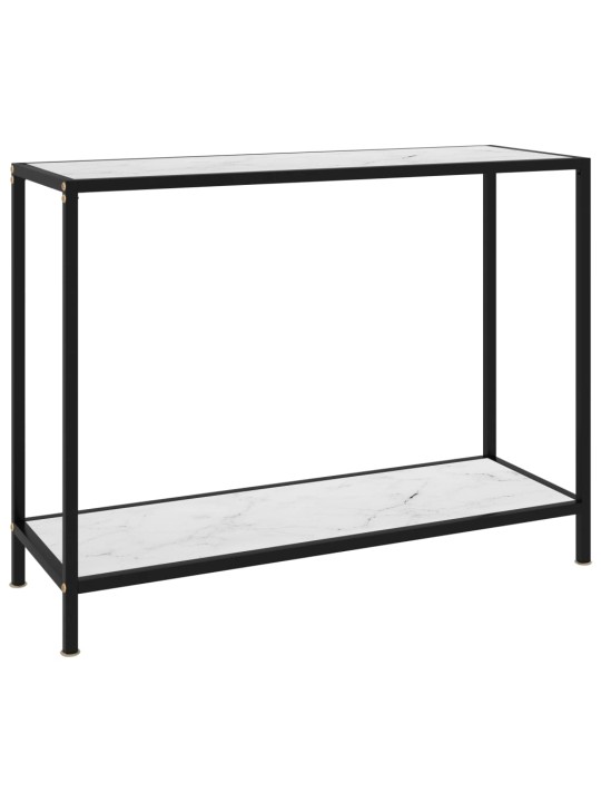 Konsoles galdiņš, balts, 100x35x75 cm, rūdīts stikls