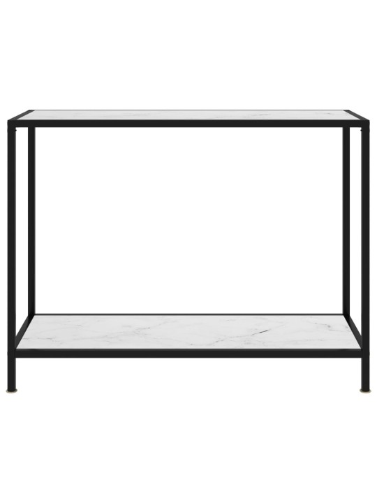 Konsoles galdiņš, balts, 100x35x75 cm, rūdīts stikls