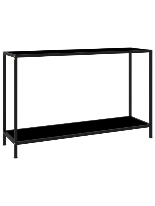 Konsoles galdiņš, melns, 120x35x75 cm, rūdīts stikls