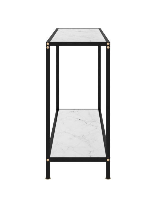 Konsoles galdiņš, balts, 120x35x75 cm, rūdīts stikls
