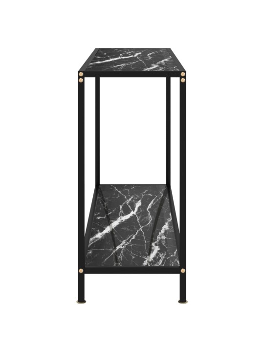 Konsoles galdiņš, melns, 120x35x75 cm, rūdīts stikls