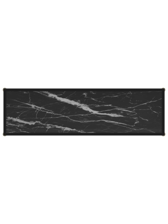 Konsoles galdiņš, melns, 120x35x75 cm, rūdīts stikls