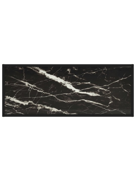 Tv galdiņš, melns marmora raksts, 100x40x40 cm, stikls
