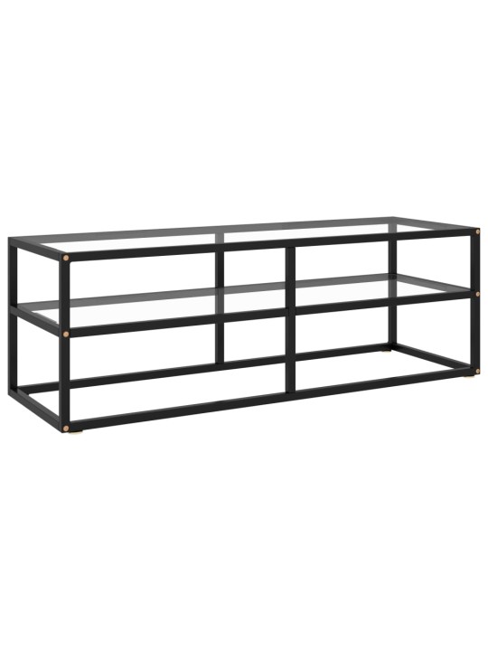 Tv galdiņš, melns, 120x40x40 cm, rūdīts stikls