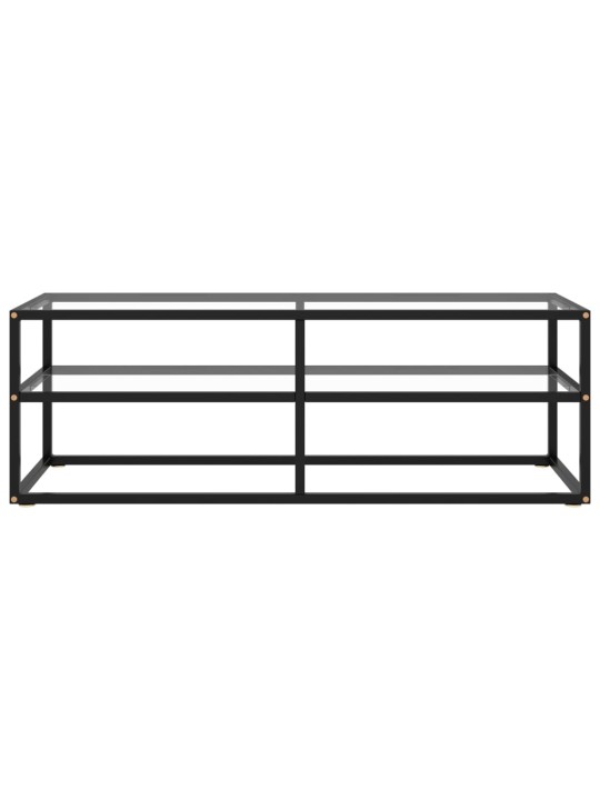 Tv galdiņš, melns, 120x40x40 cm, rūdīts stikls