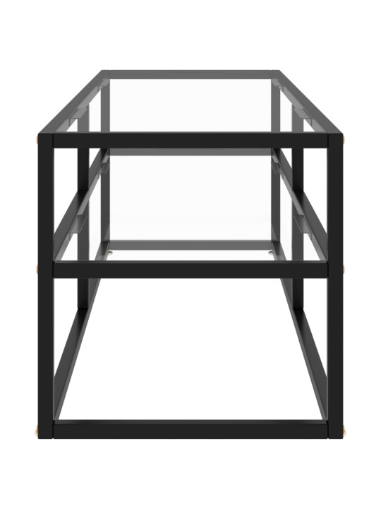 Tv galdiņš, melns, 120x40x40 cm, rūdīts stikls