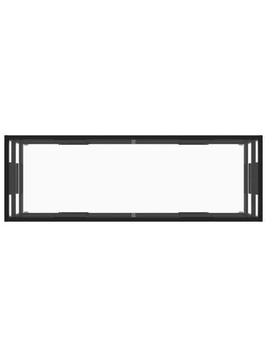 Tv galdiņš, melns, 120x40x40 cm, rūdīts stikls