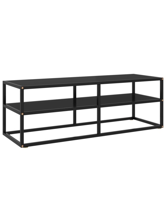 Tv galdiņš, melns, 120x40x40 cm, stikls