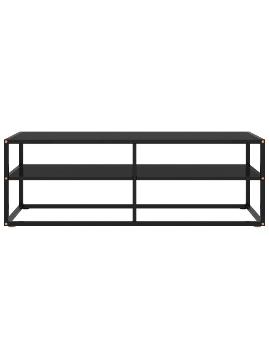 Tv galdiņš, melns, 120x40x40 cm, stikls