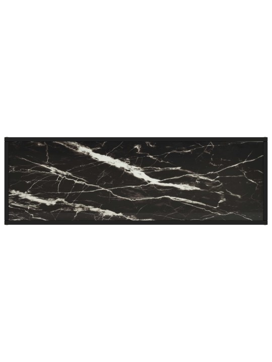Tv galdiņš, melns marmora raksts, 120x40x40 cm, stikls
