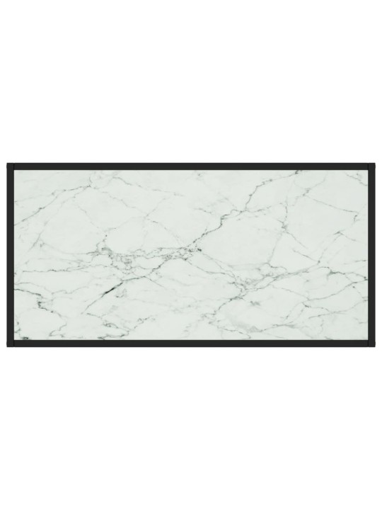 Kafijas galdiņš, 100x50x35 cm, melnbalta marmora raksta stikls