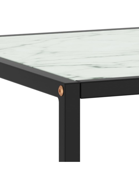 Kafijas galdiņš, 100x50x35 cm, melnbalta marmora raksta stikls