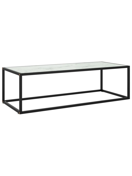 Kafijas galdiņš, 120x50x35cm, melnbalta marmora raksta stikls