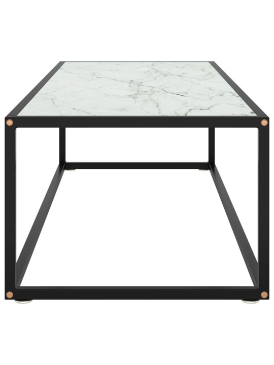 Kafijas galdiņš, 120x50x35cm, melnbalta marmora raksta stikls