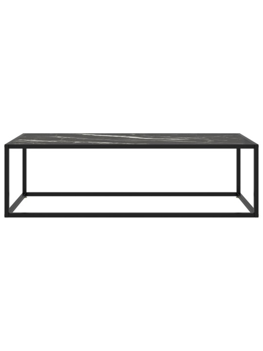 Kafijas galdiņš, 120x50x35 cm, melns marmora raksts, stikls