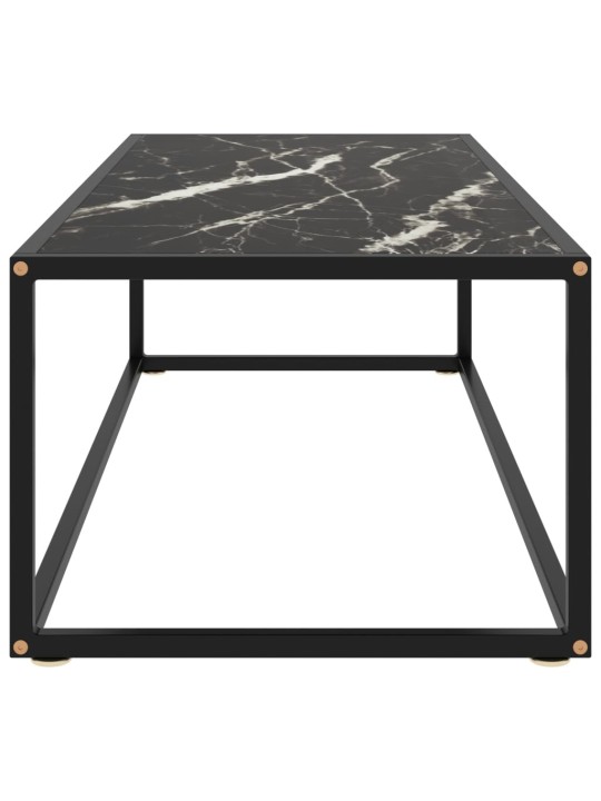 Kafijas galdiņš, 120x50x35 cm, melns marmora raksts, stikls