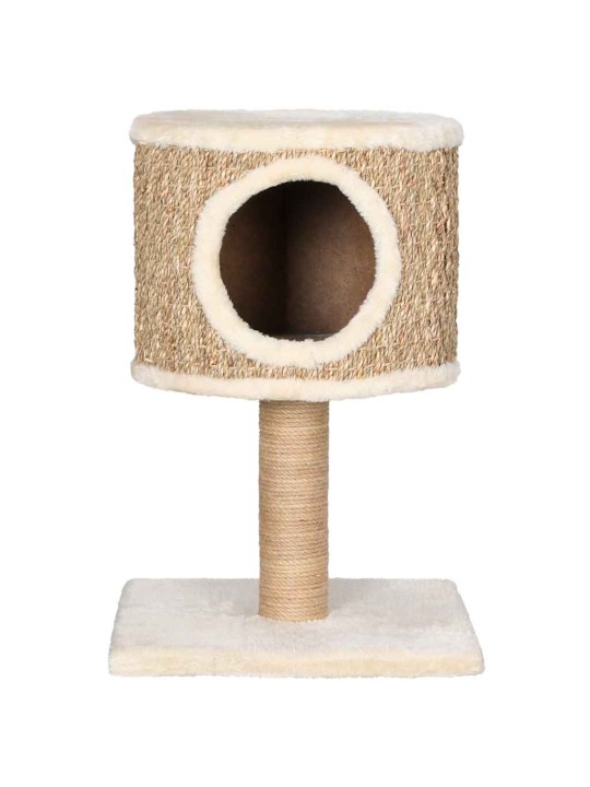 Kaķu māja ar mājiņu un stabu nagu asināšanai, 52 cm, jūraszāles