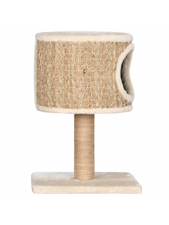 Kaķu māja ar mājiņu un stabu nagu asināšanai, 52 cm, jūraszāles