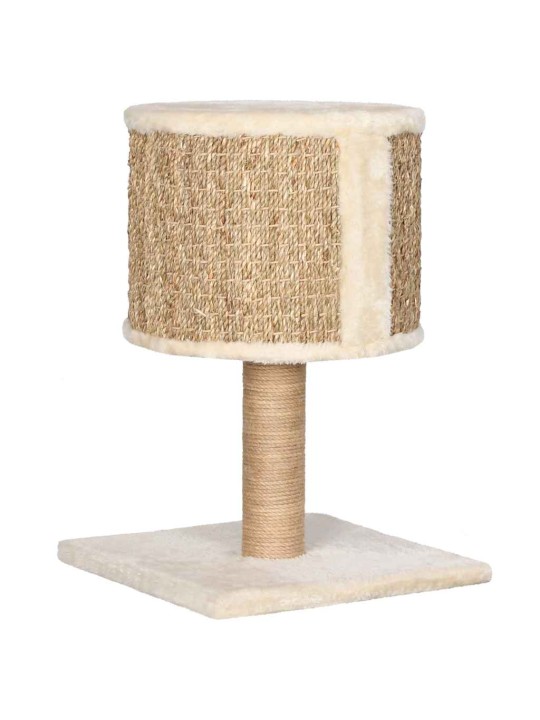 Kaķu māja ar mājiņu un stabu nagu asināšanai, 52 cm, jūraszāles