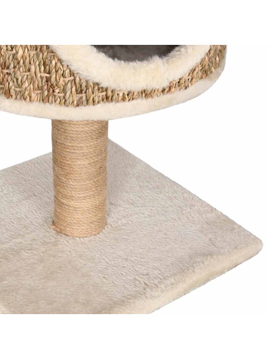 Kaķu māja ar mājiņu un stabu nagu asināšanai, 52 cm, jūraszāles