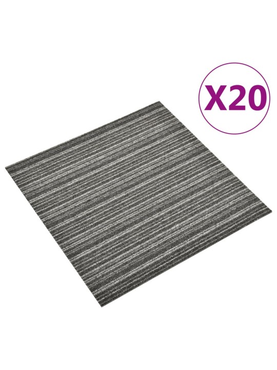 Paklājflīzes, 20 gab., 5 m², 50x50 cm, antracītpelēkas