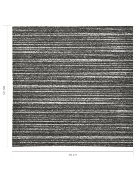 Paklājflīzes, 20 gab., 5 m², 50x50 cm, antracītpelēkas