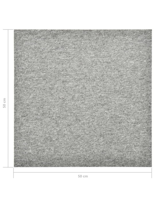 Paklājflīzes, 20 gab., 5 m², 50x50 cm, gaiši pelēkas