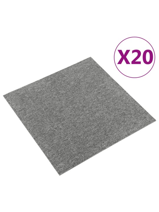 Paklājflīzes, 20 gab., 5 m², 50x50 cm, pelēkas