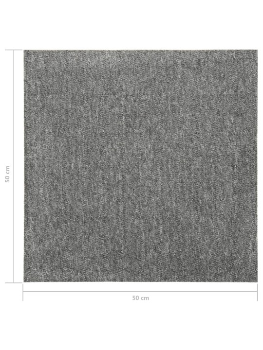 Paklājflīzes, 20 gab., 5 m², 50x50 cm, pelēkas