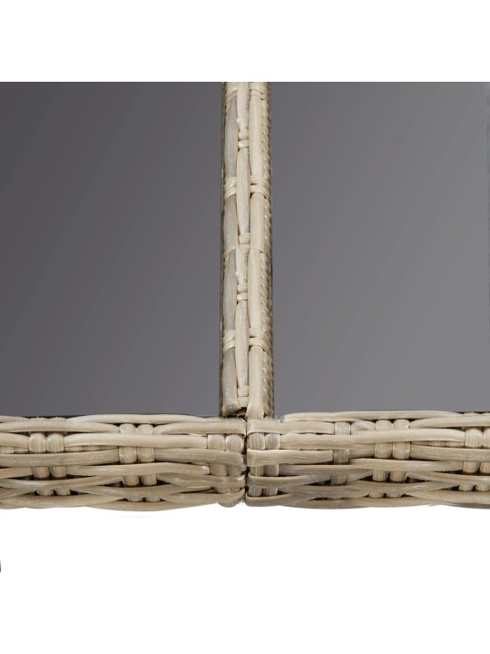 Dārza galds, 200x100x74 cm, brūns, stikls un pe rotangpalma