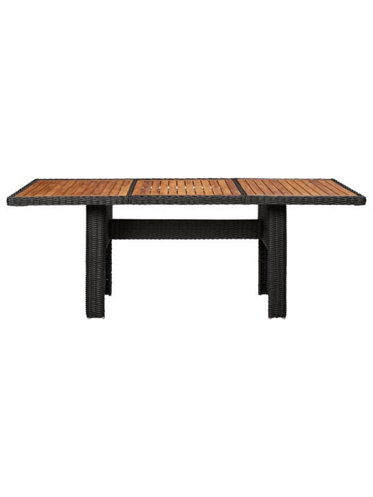 Dārza galds, 200x100x74 cm, melna pe rotangpalma