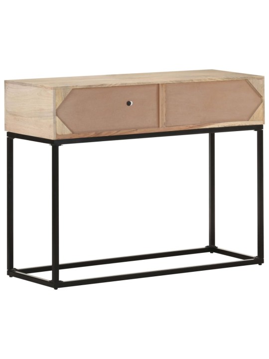 Konsoles galdiņš, 100x35x76cm, mango masīvkoks, dabīgas niedres