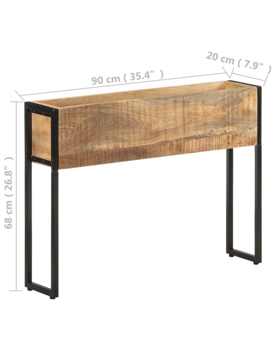 Puķu kaste, 90x20x68 cm, neapstrādāts mango koks