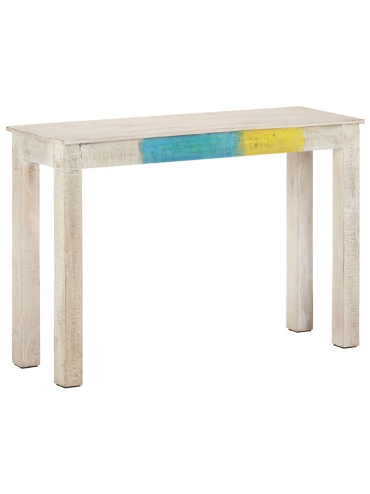 Konsoles galdiņš, balts, 115x35x77 cm, neapstrādāts mango koks