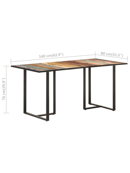 Virtuves galds, 160 cm, pārstrādāts masīvkoks