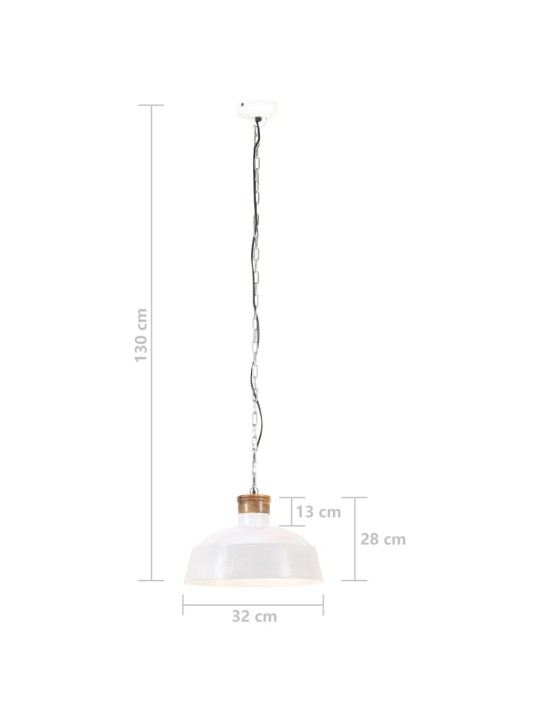 Griestu lampa, industriāls dizains, balta, 32 cm, e27