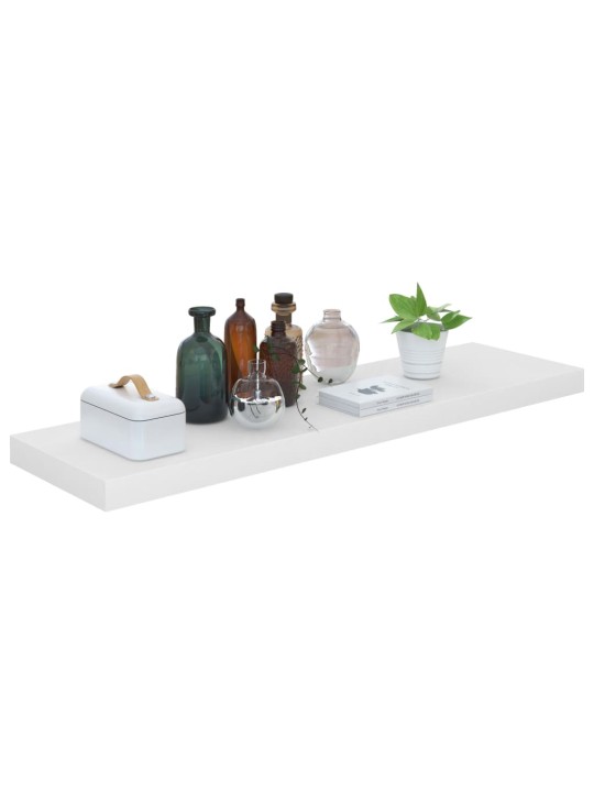 Sienas plaukts, spīdīgi balts, 90x23,5x3,8 cm, mdf