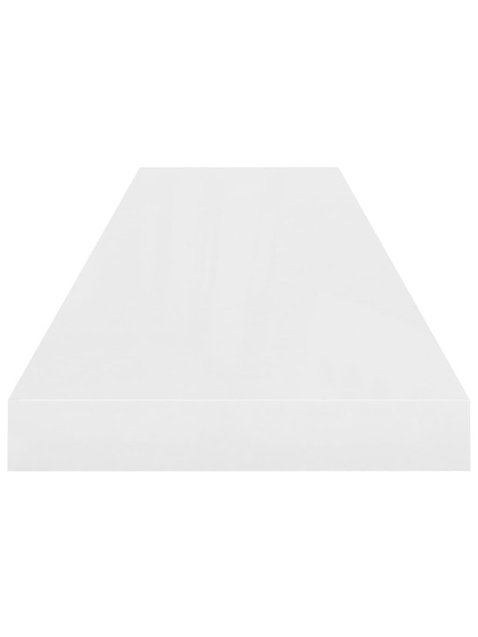 Sienas plaukts, spīdīgi balts, 90x23,5x3,8 cm, mdf