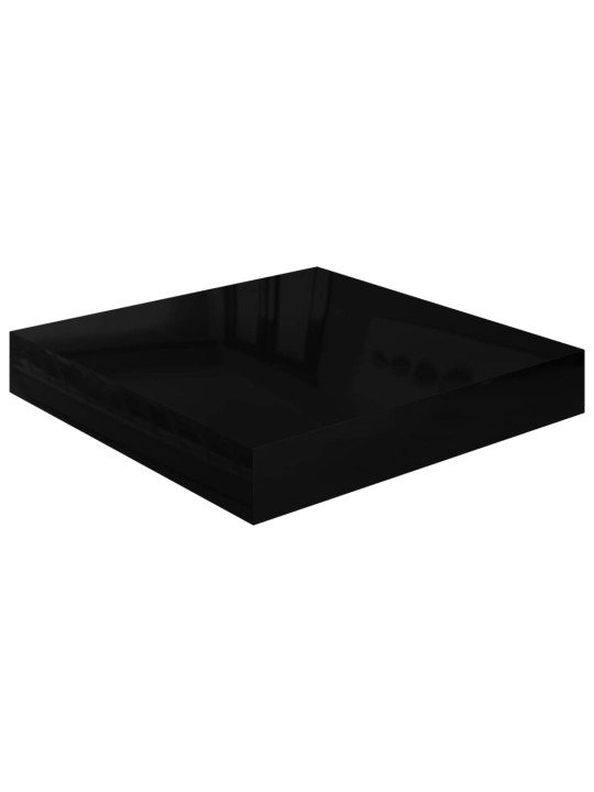 Sienas plaukts, spīdīgi melns, 23x23,5x3,8 cm, mdf
