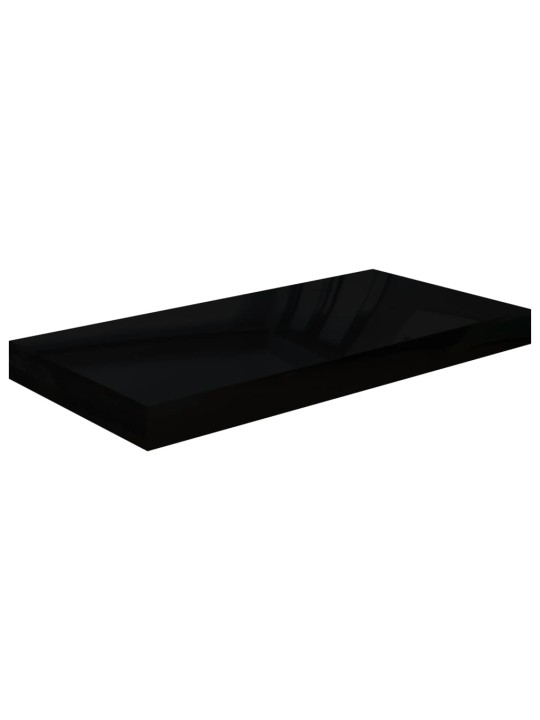 Sienas plaukts, spīdīgi melns, 50x23x3,8 cm, mdf