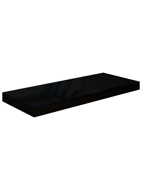Sienas plaukts, spīdīgi melns, 60x23,5x3,8 cm, mdf