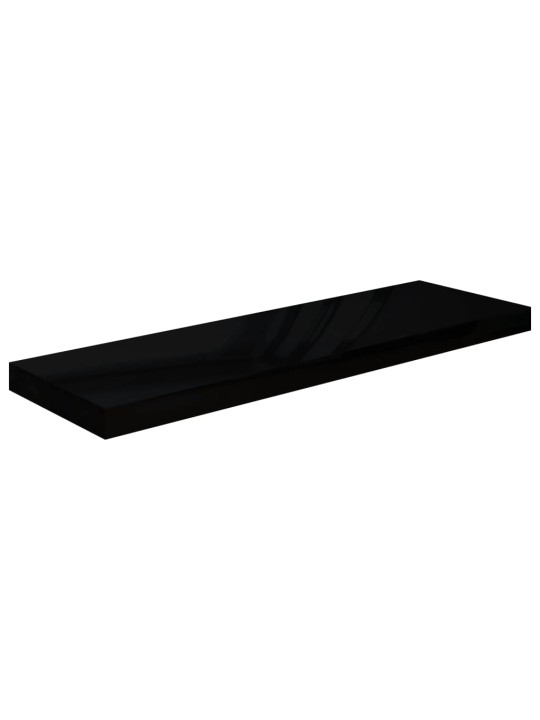 Sienas plaukts, spīdīgi melns, 80x23,5x3,8 cm, mdf