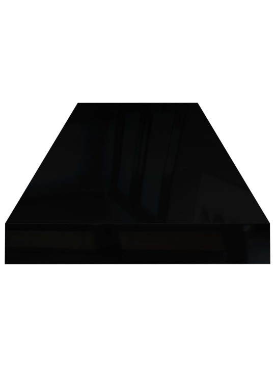 Sienas plaukts, spīdīgi melns, 80x23,5x3,8 cm, mdf