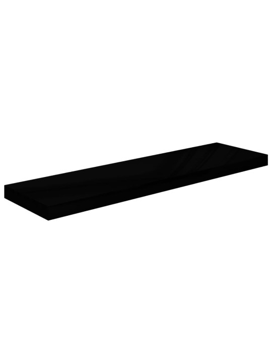 Sienas plaukts, spīdīgi melns, 90x23,5x3,8 cm, mdf