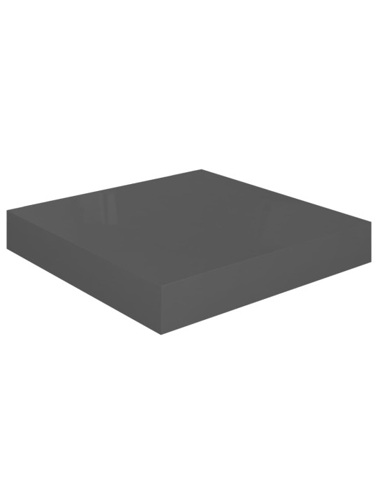Sienas plaukts, spīdīgi pelēks, 23x23,5x3,8 cm, mdf
