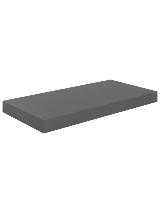 Sienas plaukts, spīdīgi pelēks, 50x23x3,8 cm, mdf