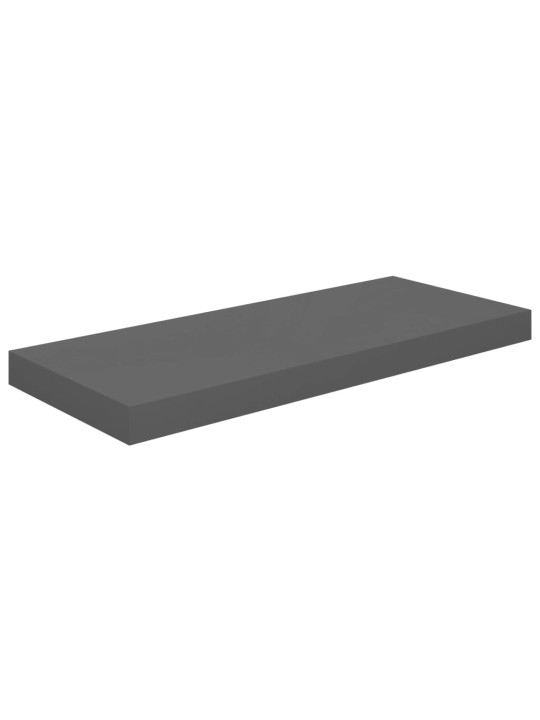 Sienas plaukti, 2 gab., spīdīgi pelēki, 60x23,5x3,8 cm, mdf