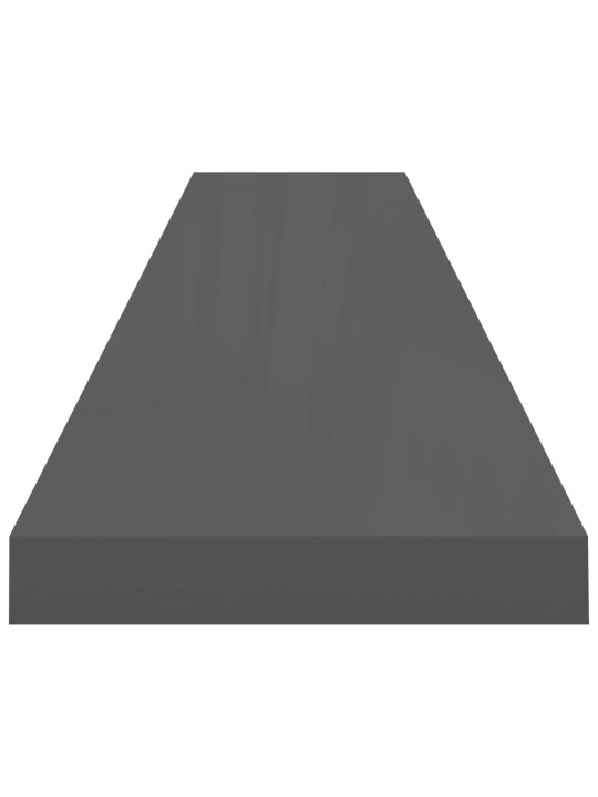 Sienas plaukts, spīdīgi pelēks, 120x23,5x3,8 cm, mdf