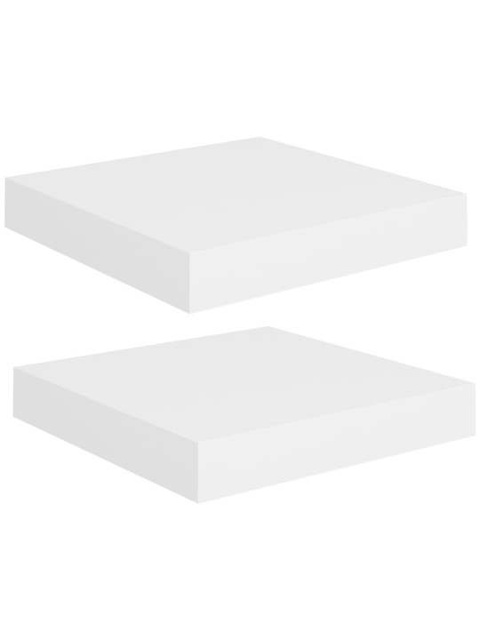 Sienas plaukti, 2 gab., balti, 23x23,5x3,8 cm, mdf